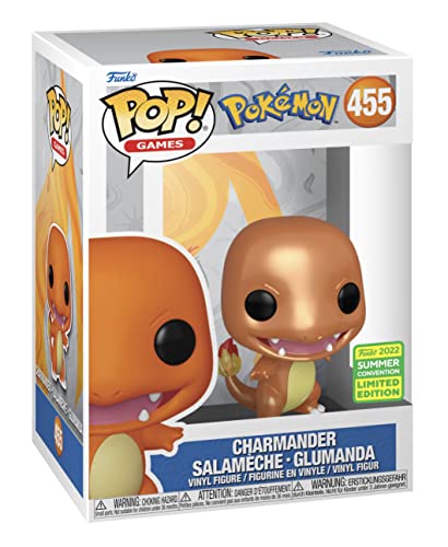 Funko Pop Pokemon: Metallic Salameche - Charmander Metallic # 455 - Summer Convention 2022.