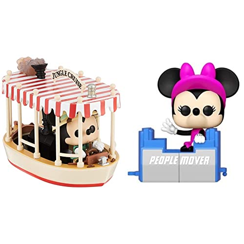 Funko Pop! Rides: Jungle Cruise - Skipper Mickey with Boat & Pop! Disney: Walt Disney World 50th - Minnie Mouse on The People Mover, Multicolor