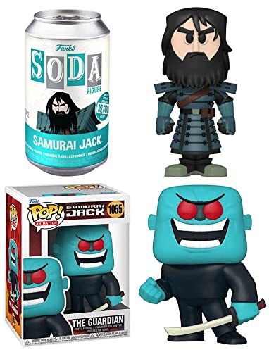 Finding Aku: Funko Pop! Animation Samurai Jack- Funko Vinyl SODA: Samurai Jack Armored Jack Vinyl Figure + Funko POP Animation: Samurai Jack - The Guardian 1055 (2 Figures)