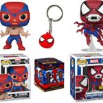 Slanging Webz Spider-Man Funko Pop! Bundle: Marvel Lucha Libre Edition El Aracno (Spider-Man) 706/ Doppelgänger Spider-Man Exclusive 961/ Far from Home Funko Mini Box/ Icon Ball Bag Clip 4Pk Slanging Webz Spider-Man Funko Pop! Bundle: Marvel Lucha Libre Edition El Aracno (Spider-Man) 706/ Doppelgänger Spider-Man Exclusive 961/ Far from Home Funko Mini Box/ Icon Ball Bag Clip 4Pk