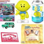 Lemon Retro Figure Head Soda Can Lemonhead Ad Icons Bundled with Wacky Pack Pop Erasers Parody Brand + Mini Junior Sweet Car 3 Items Lemon Retro Figure Head Soda Can Lemonhead Ad Icons Bundled with Wacky Pack Pop Erasers Parody Brand + Mini Junior Sweet Car 3 Items