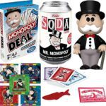 Deal Time Go! Retro Figure Toys Pop Mr. Monopoly Soda Bundled with Uncle Penny Bags Character Stickers & Card Game + Lucky Fortune 3 Items