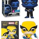 OG's of The Mutants Marvel Funko Pop Bundle: Marvel Beast Exclusive Flocked 643/ Marvel Pop Pin Wolverine 14 (2 Items) X-Men Fantastic Four Avengers