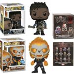 Deep in The Black Panther Universe Funko Pop! Bundle: Infinity Warps Ghost Panther Club Insider GITD Exclusive 863 + Black Panther Erik Killmonger 278 + Funko Mini Venom Box (3 Items)