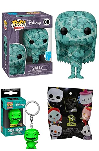 Poor Sally Funko POP! Disney Nightmare Before Christmas Bundle: Pocket Pop! Store Exclusive Oogie Boogie + Sally Art Series Exclusive 08 + Bonus 25th Years Funko Plushie Bag (3 Vinyl Figures)
