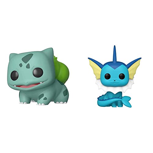 Funko Pop! Games: Pokemon - Bulbasaur,Multicolor & Funko Pop! Games: Pokemon - Vaporeon Vinyl Figure