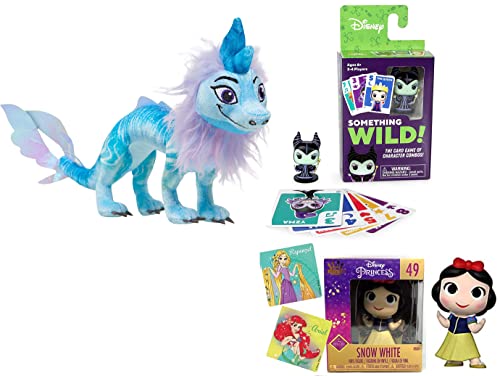Good Guys and Bad Guys Funko Bundle: Something Wild Villains Card Game + Snow White Funko Minis Box + Disney Raya and The Last Dragon 13" Sisu Plush + Disney Princess Sticker Pack (4 Items)