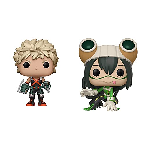 Funko POP Anime My Hero Academia Katsuki Action Figure & POP! Animation: My Hero Academia - Tsuyu Collectible Figure, Multicolor