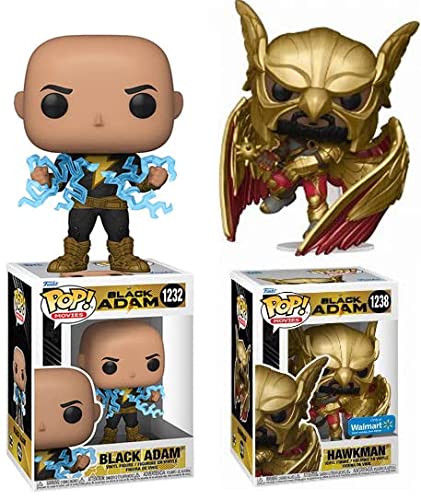 Can You Smell What Dywane The Rock Johnson is DC Comic Black Adam Funko Pop! Bundle: Black Adam 1232 + Store Exclusive Hawkman 1238 (2 Hero Figures)