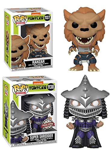 Look at These Baddies Funko Pop! Nickelodeon's Teenage Mutant Ninja Turtles Set: Pop! Movies Rahzar 1137 + Pop! Movies Super Shredder 1138 Metallic Store Exclusive (2 Figures)