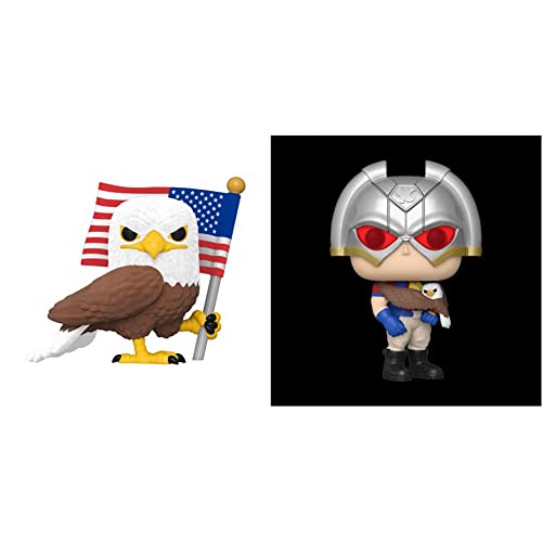 Funko Pop! TV: Peacemaker - Eagly, Amazon Exclusive (Flocked) & Pop! TV: Peacemaker - Peacemaker with Eagly