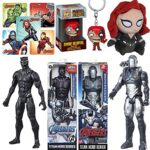 Zombified Deadpool Pocket Pop! Mini Figure Zombie Hanger Bundled with Classic Black Panther Big Action Heroes + Marvel Character War Machine Avengers + Black Widow Mopeez & Stickers 4 Items