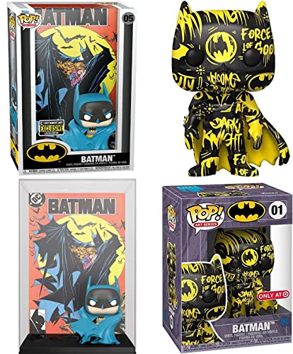 Dark Force Gotham's Caped Art Crusader Batman Pop! Hero Exclusive Figure Black Artist Series + Comic Cover Limited Edition Hard Case 2 Items