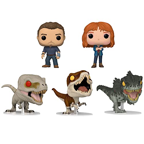 Funko Pop! Movies: Jurassic World 3 Dominion Collectors Set - 5 Figure Set: Ghost, Tiger, Gigaotosaurus, Owen Grady, Claire Dearing
