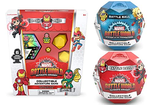 The Marvel Game of Funko Games Bundle: Marvel Battleworld Series 3 Ultimate Armory Set Mega Pack W/ Bonus Series 3 Battle Ball + Series 1 Battle Ball (3 Funko Items)