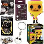 Scary Disney Holidays: Disney Nightmare Before Christmas Bundle: Jack Skellington Halloweentown Blacklight Santa Exclusive Pop! + Skull Icon Hanger + Key Pin! Blind Box + Mini Pint + Card Pack 5-items Scary Disney Holidays: Disney Nightmare Before Christmas Bundle: Jack Skellington Halloweentown Blacklight Santa Exclusive Pop! + Skull Icon Hanger + Key Pin! Blind Box + Mini Pint + Card Pack 5-items