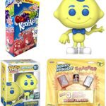 Kool Yellow Lemon Retro Figure Pop! Scent Head Ad Icons Lemonhead Exclusive Bundled with Man Drink Puzzle + Wacky Pack Pop Erasers Parody Brand Sweet Funny 3 Items