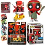 He's A Festive Murk W/ A Mouth Marvel Funko Pop! Deadpool Bundle: LARP Pool Fantasy + Deadpool Scooter Super Hero Die-Cast Nerdy 30 + Mini DinoPool + Stickers 3 Items