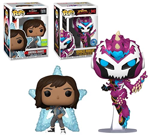 New Leading Ladies of The Next Phase of MCU Marvel Funko Bundle: Maximum Venom Venomized Ironheart Exclusive 842 + Doctor Strange Multiverse of Madness America Chavez SDCC Exclusive 1070 (2 Pops!)