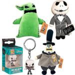 Creep Plush Nightmare Before Christmas Minis Backpack Hanger + Character Jack Skellington Plush Collectible + Oogie Boogie & Mayor 4 Items