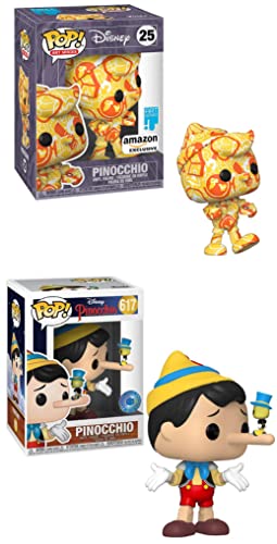 The Classic Tale of The Wooden Boy Disney's Pinocchio Funko Pop! Exclusive Bundle: Pinocchio W/ Jiminy Cricket On His Nose Exclusive 617 + Disney Art Series Exclusive Pinocchio 2 Pops!
