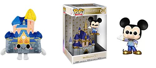 Celebrating Walkt Disney's 50th Huge Funko Bundle: Magic Kingom Castle 7" Plush + POP Funko Town: Walt Disney World 50th - Cinderella Castle with Mickey Mouse 26 (2 Items)