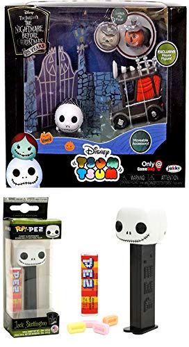 Funko Jack Head Nightmare Before Christmas Pop! Dispenser Bundled with + Gift Set Bundle Jack Skellington Tsum Tsum Exclusive Character Pack Mayor & Faces and moveable car
