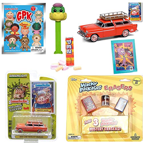 Parody Wacky Weird Fun Retro Wally Gator Pop! Figure Head Character Bundled with Garbage Pail Kids Mini Figure Hanger + Car & Card + Wacky Pack 6 Minis 4 Items