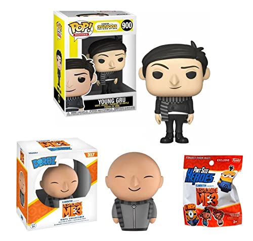 in The Minions World He's The Bestest Baddie Despicable Me Funko Bundle: Young Gru 900 + Dorbz Gru 317 + Pint Size Heroes Bag (3 Figures)