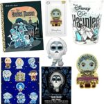 Leota Haunted Mansion Souls Disney Ghosts Spirit Madame Characters Mini Figure Bundled with Hitchhiking Shot Glass + Pop Pin + Disneyland Ride Book + Mini Character Stickers Spooky 5 Items