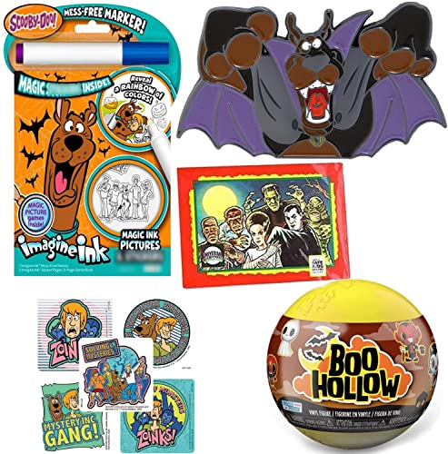 Spooky Monsters Scooby-Doo! Pop Figure Mystery Bundled with + Vampire Animation Scoob Pin! + Boo Hollow Blind Capsule + Imagine Reveal Scoob Book + Stickers & Trading Cards 5 Items