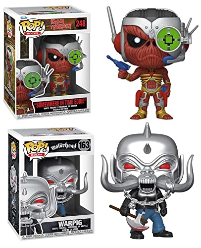 Attack of Eddie & The War Pig- Ultimate Iron Maiden/ Motorhead Funko Pop! Rocks Bundle: Eddie (Somewhere in Time) 248 + Warpig Motorhead 163 2 Item Bundle