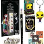 Frightening Jack Skellington Figure Nightmare Before Christmas Bundled with Halloween Town Pocket Pop! Hanger Blacklight Character + Pumpkin King Dice + Stickers / Pencil / Cards 5 Items Fright Fun