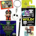 Skellington Pocket Nightmare Jack Pack Before Christmas Mini Figure Pop! Wild Game + Icon Fright Hanger Bundled with Halloweentown Stickers + Ghoulish Book + Monster Cards + Villain Mag 7 Items
