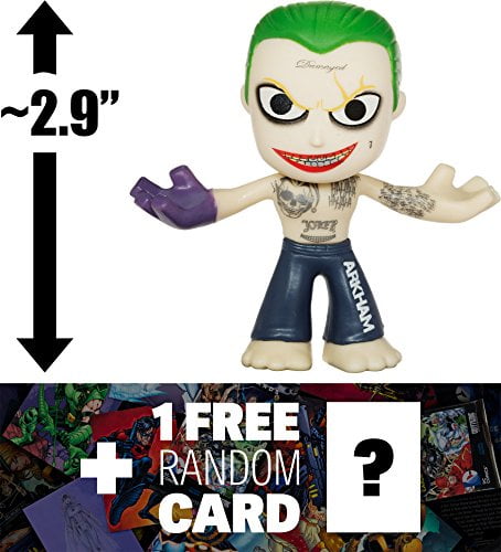 The Joker: ~2.9" Suicide Squad x Funko Mystery Minis Vinyl Figure + 1 Free Official DC Trading Card Bundle (091149)