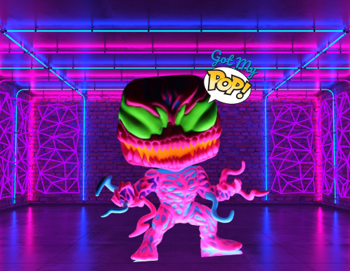 Blacklight Funko Pops Carnage In A Neon Room