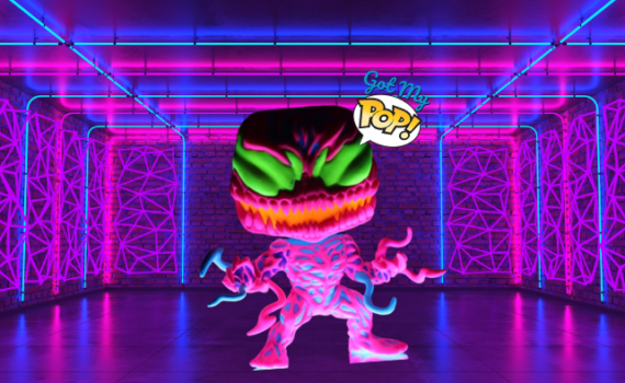 Blacklight Funko Pops Carnage In A Neon Room